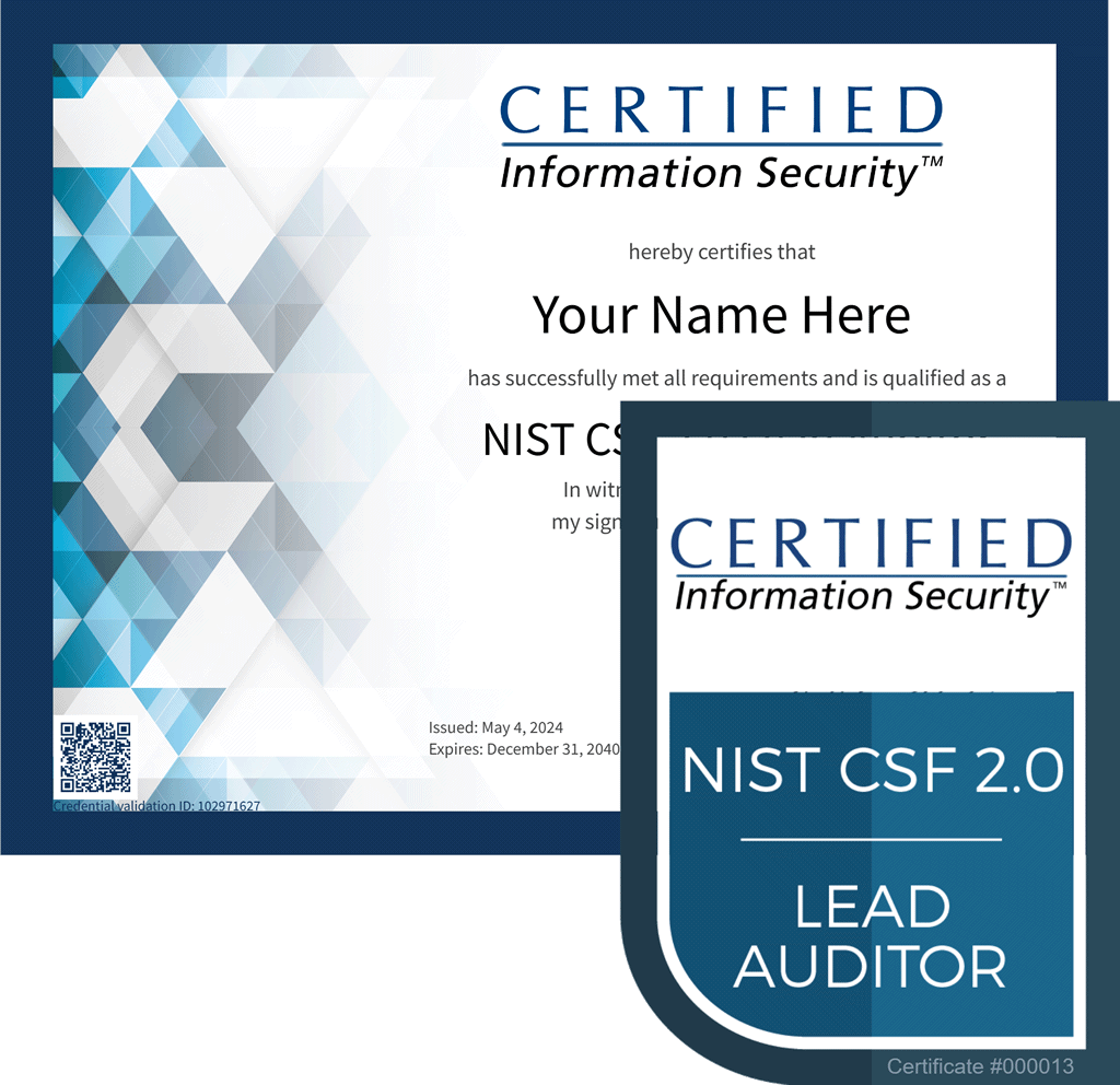 NIST Cybersecurity Framework 2.0 (CSF) Lead Auditor